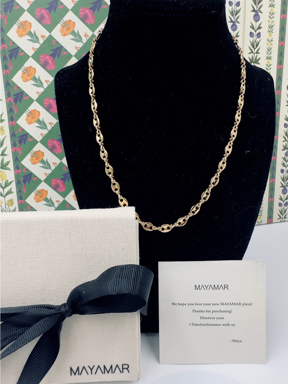 NWT MAYAMAR Marinar link Gold Chain .